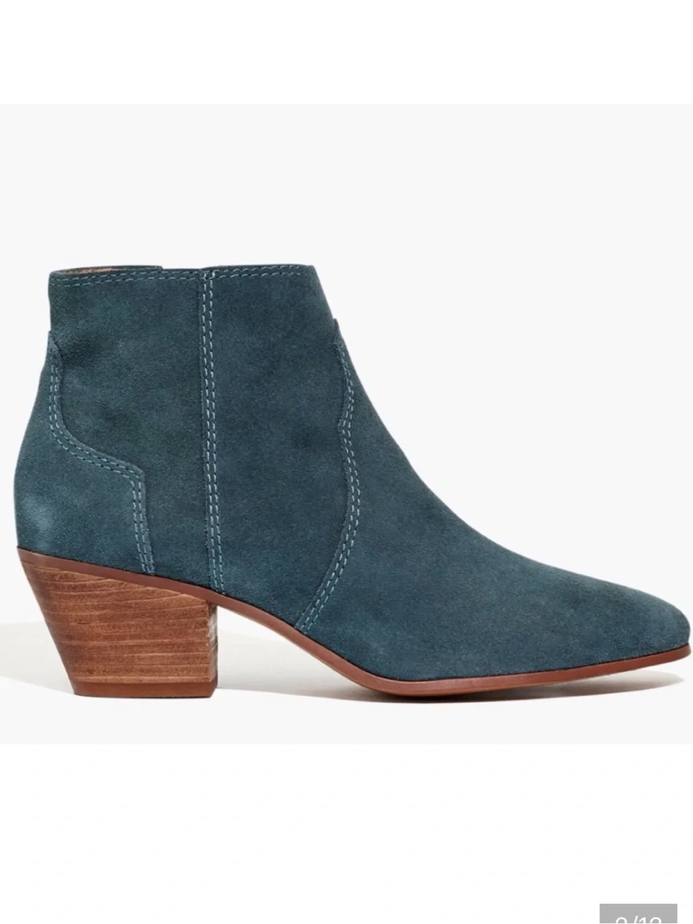 Madewell The Western Boot In Teal Blue Genuine Suede Women’s Size 7.5 NEW